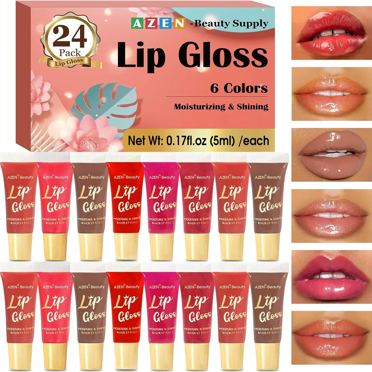 24-Pack Lip Gloss and Lip Oil Set
