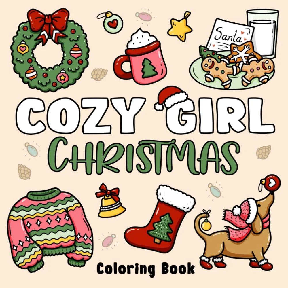 Cozy Girl Christmas Coloring Book