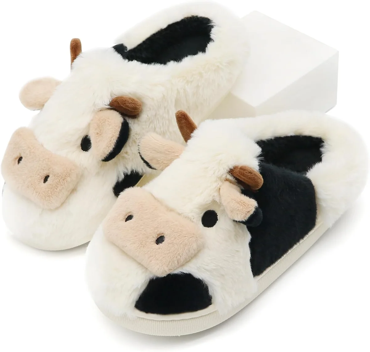 Fuzzy Cow Slippers