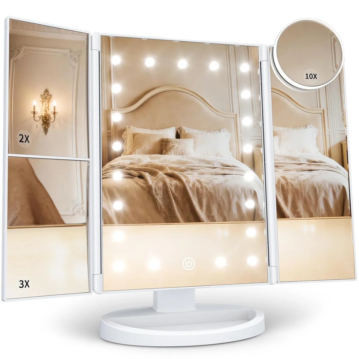 Lighted Trifold Vanity Mirror